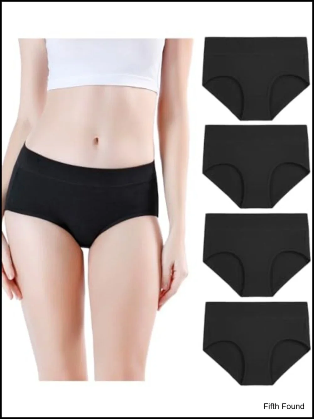 Cotton Mid Waisted Full Coverage Briefs 4 Pack